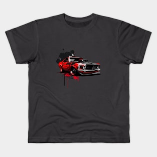 1969 Ford Mustang Hell Demon Car T-Shirt Kids T-Shirt